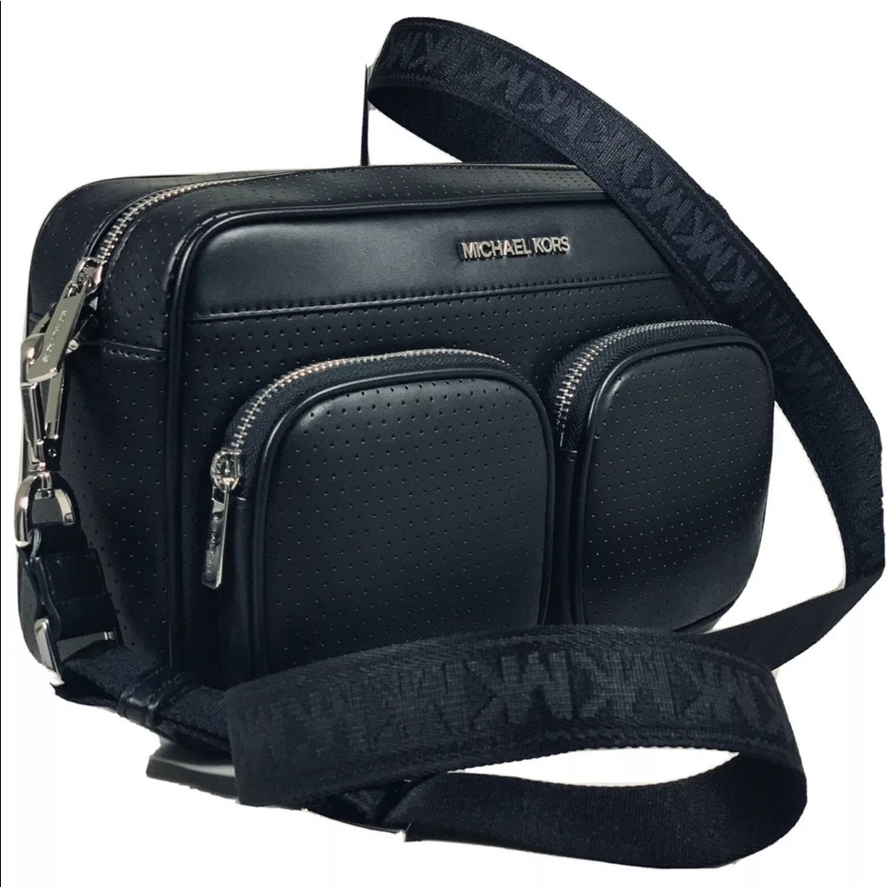 Michael Kors | Black Hanover Leather Crossbody Bag
